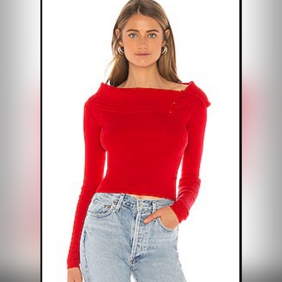 Privacy Please Tops - LIKEWISE FITTED FOLDOVER SWEATER